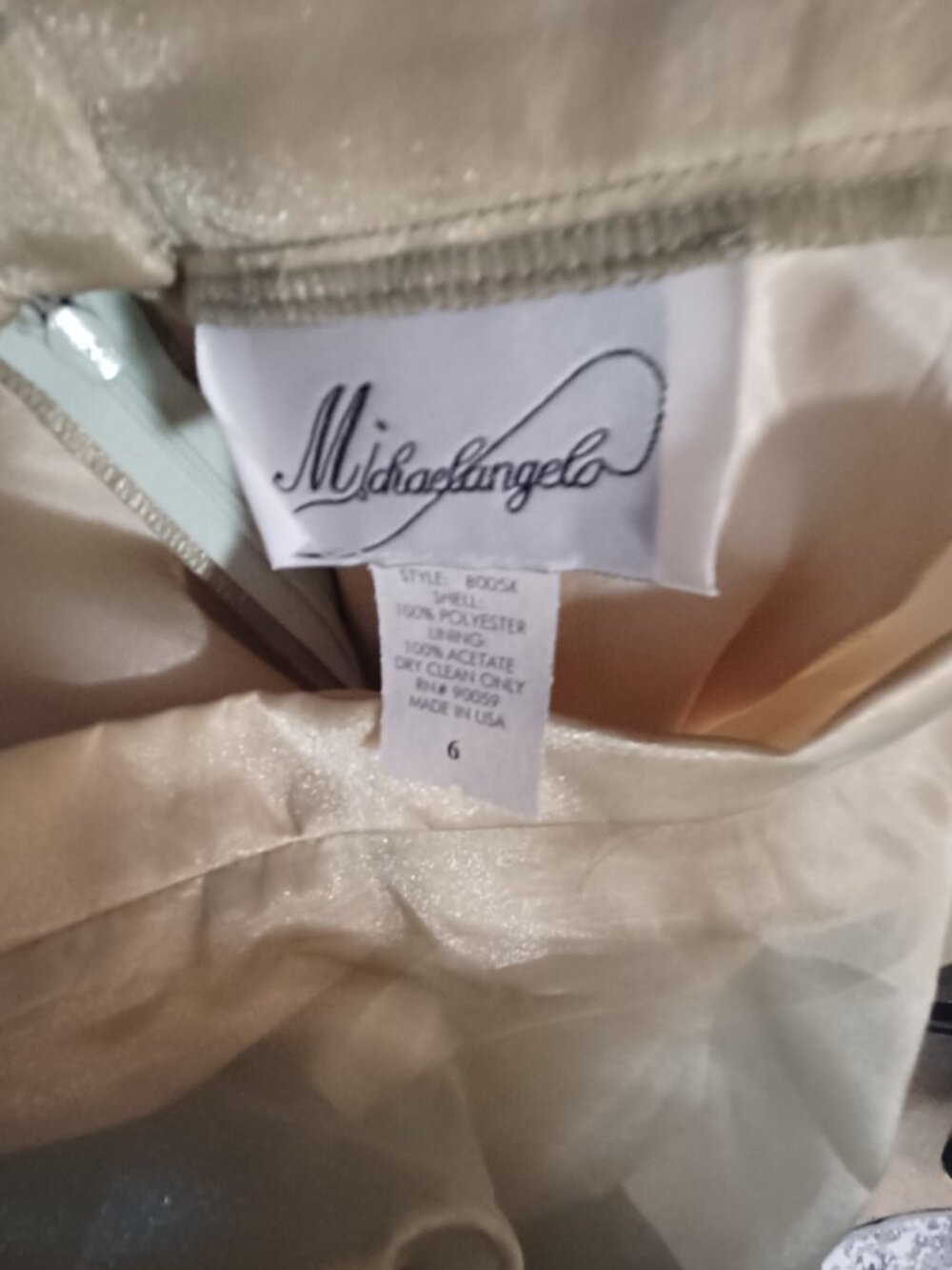 Michael Angelo Gold Celadon Green Metallic Sheer Voile Maxi Skirt Size 6 - Picture 6 of 6